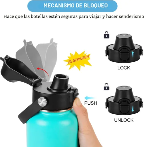 Vista 2 de EIPOSAU Auto Flip Lid for Hydro Flask Wide Mouth, Great Spout Lid for Simple Modern, Fits for Iron Flask and Other Brands, Replacement Lid with