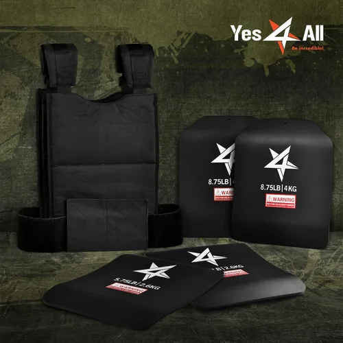 Vista 7 de Yes4All Weight Vest Plates for Running, Rucking & Strength Training Par de 6.06 lbs - Negro