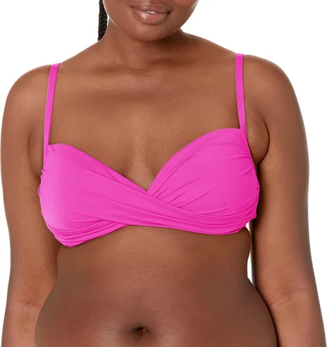 Vista 11 de La Blanca Top de traje de baño cruzado sobre el hombro Island Goddess para mujer
