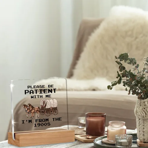 Vista 3 de Divertida placa acrílica retro de regalo para amigos, compañeros de trabajo, regalos occidentales para mujeres, hombres, mejores amigos, decoración