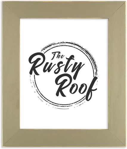 Vista 2 de The Rusty Roof -18x24- Gris piedra Everly envejecida - Madera maciza - Marco de madera hecho a mano