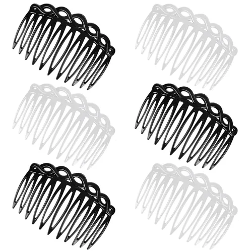 Vista 9 de COMNICO Juego de 6 peines laterales franceses para mujer, juego de accesorios de peine de pelo de plástico, pinzas decorativas para el cabello