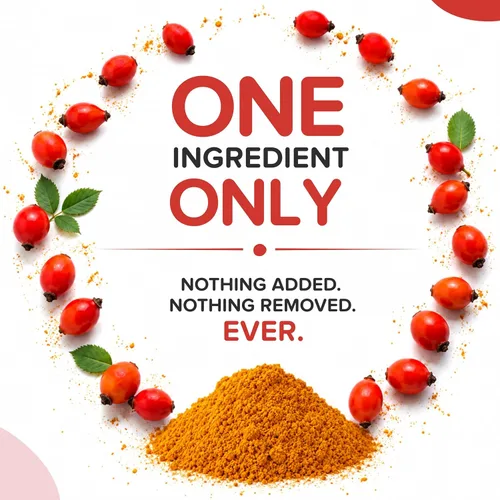 Vista 4 de Polvo seco de escaramujos – Polvo de vitamina C a base de plantas – Superalimento para apoyo inmunológico, vitalidad natural y envejecimiento