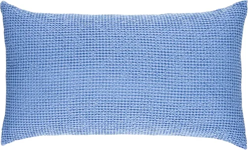 Vista 5 de Pine Cone Hill Funda de almohada de Matelasse azul francés de burbujas, tamaño estándar, patrón sólido azul