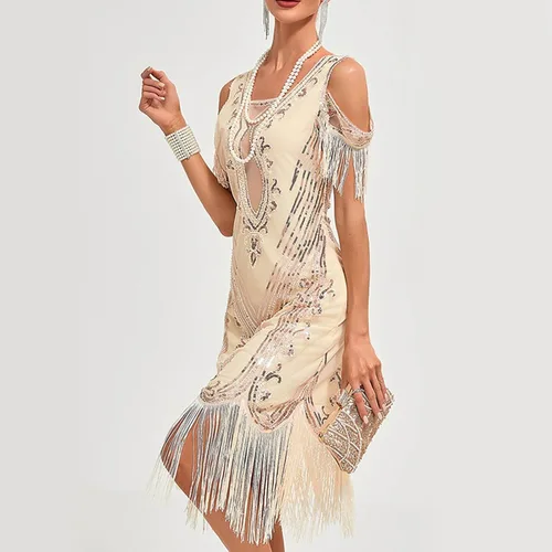 Vista 4 de Divhosrg CocktailDresses 2023 Party Sexy Dress Fashion Solid Color Sequin Fringe Dress CocktailDress PromDress