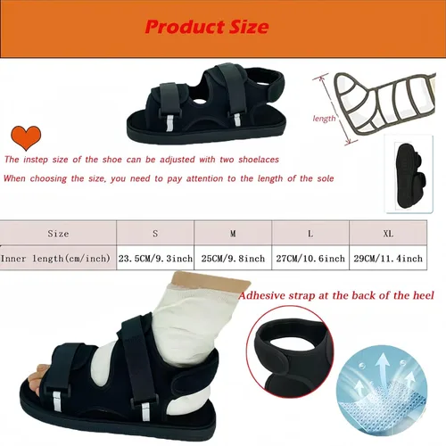 Vista 6 de Yodilala Zapato médico de yeso abierto, zapatos de recuperación postoperatoria, zapatos de yeso cubre botas médicas adecuadas para esguinces