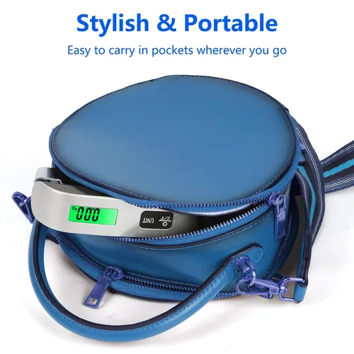 Vista 6 de VIGIND Báscula digital de equipaje, báscula electrónica portátil de equipaje de mano, báscula de maleta con sensor de temperatura y capacidad de 110