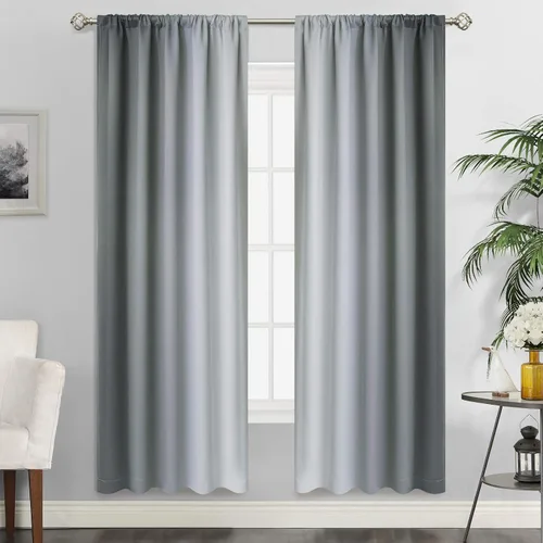 Vista 52 de SimpleHome Cortinas Pequeñas Negras Impermeables con Bolsillo para Barra Suave para Cocina, Cortinas Impermeables con Bolsillo para Barra