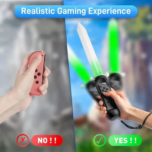 Vista 2 de RHOTALL Espada de juego para The Legend of Zelda Skyward Sword HD compatible con Nintendo Switch y Switch OLED Right Joycon Controller, accesorios