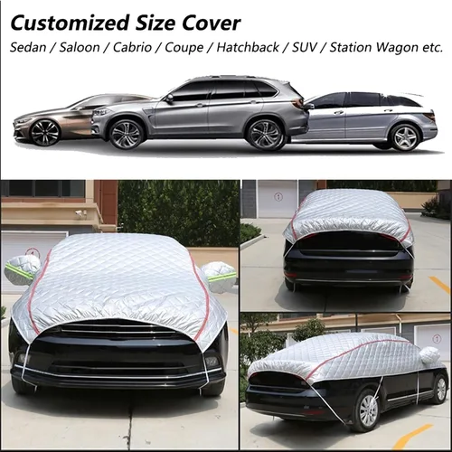 Vista 5 de Protector de granizo para automóvil, compatible con Tesla Modelo 3, cubierta impermeable para todo tipo de clima, cubierta exterior de protección