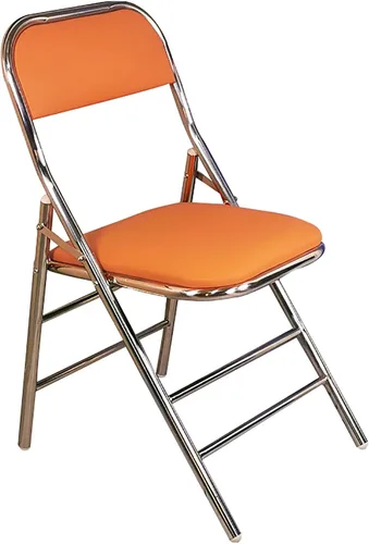Vista 15 de QQXX Silla plegable con asiento acolchado de piel sintética, silla plegable portátil de metal con respaldo, silla de oficina básica, silla de Negro