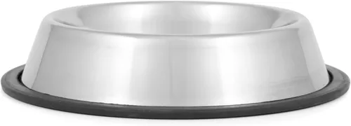 Vista 6 de QT Dog Cuenco de acero inoxidable antideslizante sin punta, 1 pinta