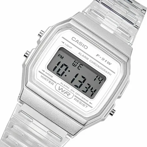 Vista 4 de Casio Reloj juvenil de cuarzo F-91Ws-7 para mujer Azul Patchwork Casual clásico