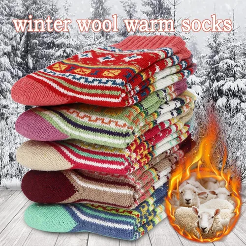 Vista 4 de YQHMT Calcetines de lana para mujer, regalos de invierno, cálidos, gruesos, térmicos, vintage, suaves, calcetines para calcetines, regalo de Navidad