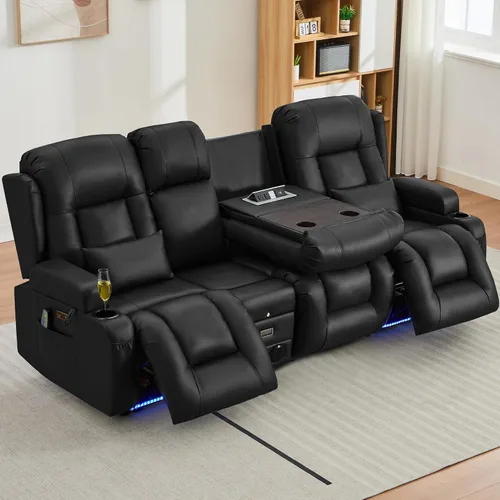 Vista 25 de URRED Wall Hugger Power - Sofá reclinable con masaje y calor, color beige