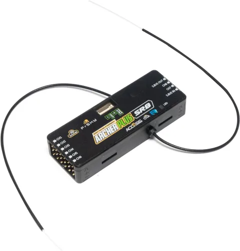Vista 2 de FrSky Archer Plus SR8 Receptor de 3 ejes Gyro & Accelerometer Access & D16 Compatible Anti-RF Interferencia 8 PWM + 24 SBUS FBUS Telemetría Black