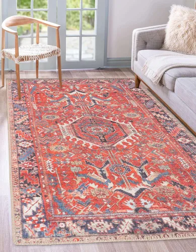 Vista 225 de GLN Rugs Traditional Collection - Alfombra de felpilla lavable a máquina, tradicional lavable, antideslizante, alfombra de felpilla de pelo corto