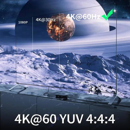 Vista 5 de Divisor extensor HDMI 1x2 HD 4K @60Hz hasta 196.9 ft (196 pies) - Cable de salida CAT5/CAT6/CAT7 Transmisor y receptor HDMI con interruptor