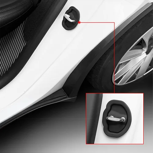 Vista 5 de Compatible con 2026 2025 Tesla Model Y Juniper - Protector de silicona para cerradura de puerta, compatible con 2017-2026 Modelo 3 (Highland)
