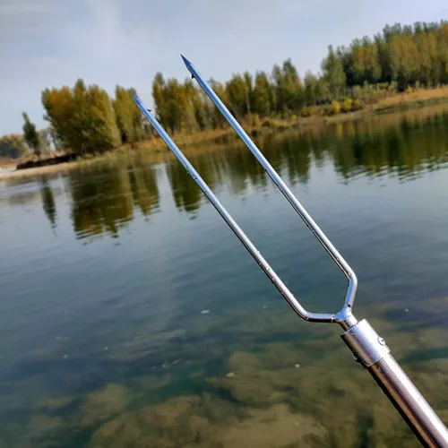 Vista 7 de 4 lanza de pesca de acero inoxidable con 2 puntas, gancho roscado de 0.315 pulgadas para aparejos de pesca al aire libre