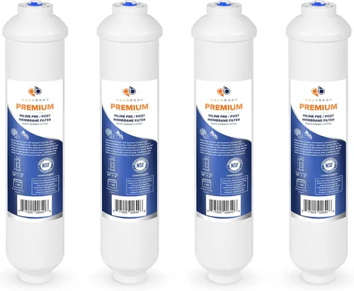Vista 21 de Aquaboon Filtro de agua de carbón activado T33 - Filtro de agua en línea para refrigerador se adapta a línea de agua de 1/4 - Filtro para máquina