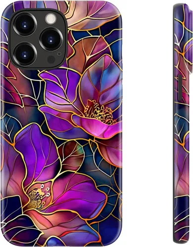 Vista 18 de LUHOURI Funda para iPhone 12 Mini, compatible con carga inalámbrica, doble capa, interior de silicona suave + carcasa exterior dura, bonito diseño