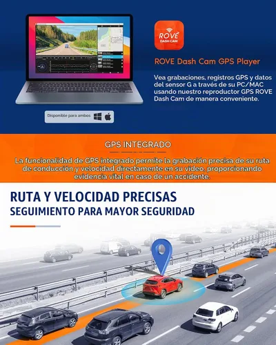Vista 10 de ROVE R2-4K Dash Cam Grabadora de cámara con WiFi GPS para tablero de automóvil con UHD 2160P, pantalla IPS de 2.4", gran angular de 150°, WDR