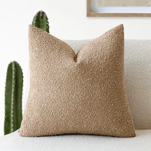Vista 44 de Foindtower Fundas de almohada decorativas con textura de boucle, fundas de almohada sólidas, neutrales, suaves y acogedoras para silla, sofá