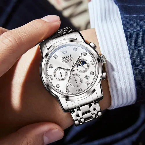 Vista 2 de Taxau Watches for Men, Luxury Stainless Steel Men's Watches, Big Face Dress Men WatchesMen Multifunction Chronograph with Date and
