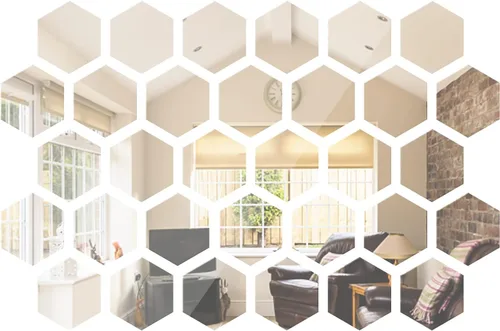 Vista 7 de 24 calcomanías de acrílico extraíbles para pared, para decoración del hogar, sala de estar, dormitorio (hexágono, 24 piezas)
