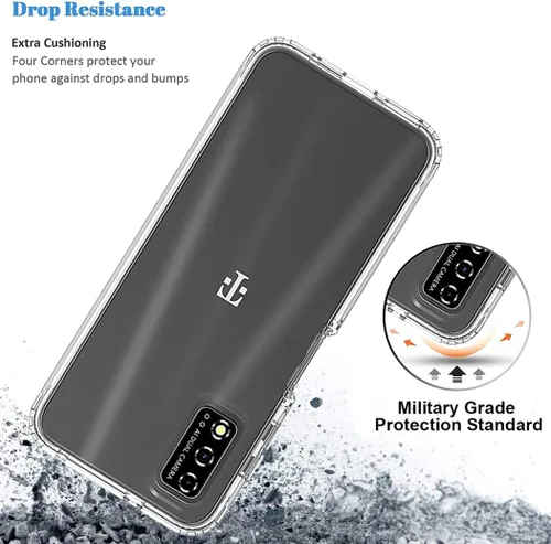 Vista 7 de Funda para teléfono T-Mobile Revvl V 4G con protector de pantalla de vidrio templado, carcasa protectora de cuerpo completo transparente