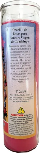 Vista 2 de Virgen de Guadalupe Virgen de Guadalupe) Vela Devocional Perfumada Color Rosa