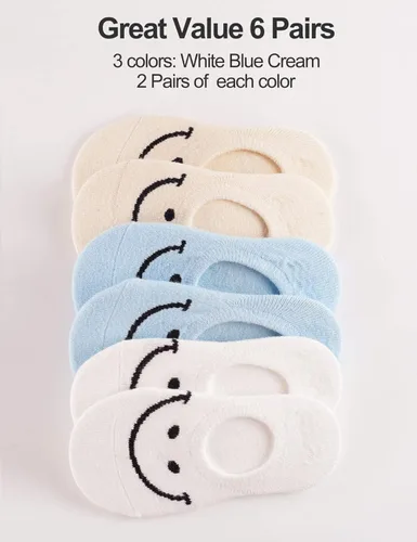Vista 7 de BabaMate 6 Pairs Baby Toddler Kids Cute Fashion Cotton No Show Socks for Boys and Girls