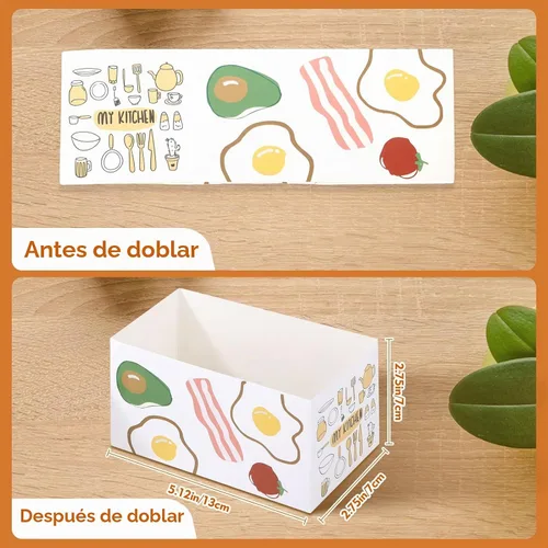Vista 2 de 100 recipientes de papel para llevar, cajas para sándwich, mini cajas de hamburguesas, bandeja de pan para llevar recipientes de alimentos