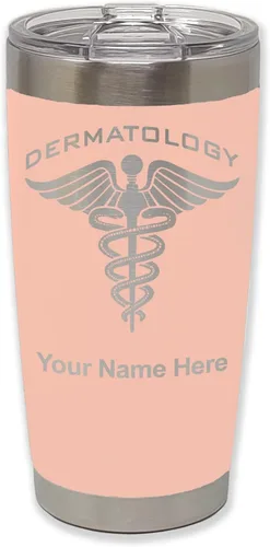 Vista 31 de LaserGram Vaso aislado al vacío de 20 onzas, dermatología, grabado personalizado incluido (negro)