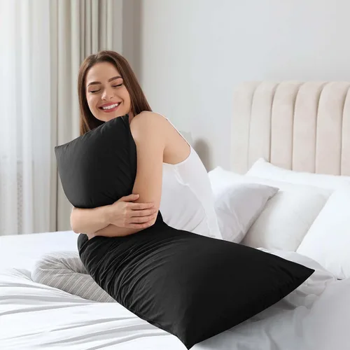 Vista 5 de WhatsBedding Almohada corporal de espuma viscoelástica con funda, almohada de cama larga para adultos Funda de almohada extraíble transpirable