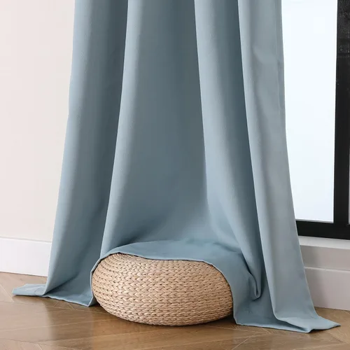 Vista 9 de Flyfun - Cortinas opacas con ojales para dormitorio y sala de estar, juego de 2 paneles, con aislamiento térmico, cortinas de oscurecimiento