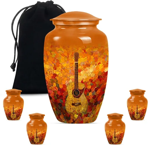 Vista 14 de Urnas negras de guitarra musical para cenizas, urna funeraria decorativa, regalo conmemorativo para hombres y mujeres, recuerdo de mini cenizas
