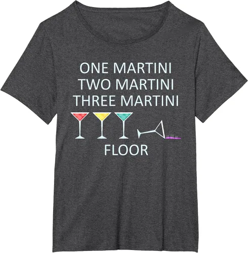 Vista 10 de Funny Bartender One Two Three Martini Floor Cocktail T-Shirt Asphalt Grey