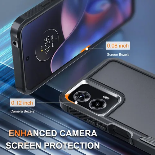 Vista 5 de Funda compatible con Moto G 5G 2024, cuerpo completo, resistente, resistente, a prueba de golpes, con correa de cordón, protector de pantalla