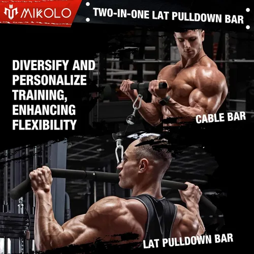 Vista 6 de Mikolo - Sistema de polea de elevación de peso mejorado - Anexos de polea LAT con cable de longitud ajustable para entrenamiento de cuerpo completo