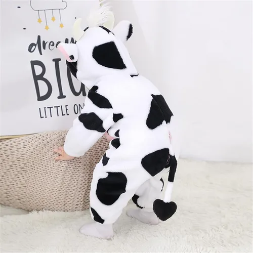 Vista 81 de Mameluco unisex de franela para bebé, disfraz de animal con capucha de dibujos animados