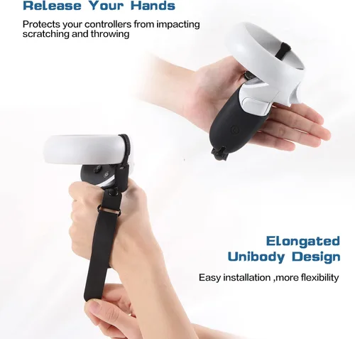 Vista 4 de VR Game Grips Protection Cover for Oculus Quest 2 Controller,Include Controller Grip Cover,Handle Controller Rocker Cap,VR Silicone Face Pad(3pcs
