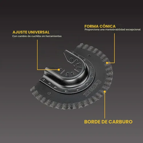 Vista 2 de DEWALT DWA4220, hoja de carburo oscilante para quitar lechada, corte rápido