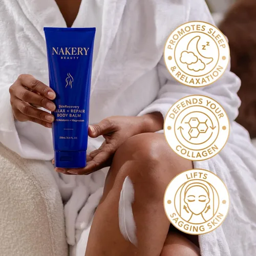 Vista 7 de Nakery Beauty SkinRecovery Relax + Repair - Bálsamo corporal, loción para dormir de melatonina de magnesio con retinol + SepiLift, crema reafirmante