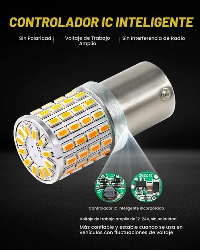Vista 6 de 1156-3014-72SMD. Bombilla LED superbrillante, BA15S 3497 2396 7506, para coche, Turck, motocicleta, luces intermitentes delanteras y traseras