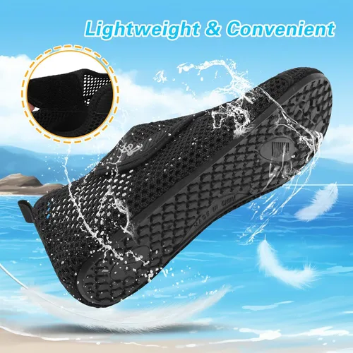 Vista 5 de LeIsfIt Water Shoes for Women Men Wide Swim Beach Barefoot Shoes Quick Dry Aqua Socks for Pool Diving Boating River Yoga Lake Surf