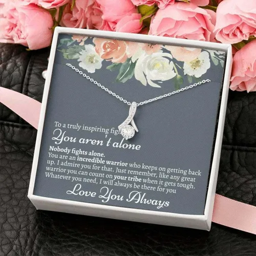 Vista 7 de Joyería con tarjeta de mensaje, regalos personalizados, collar hecho a mano, collar con tarjeta, tarjeta de mensaje y caja que no estás solo, collar