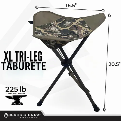 Vista 2 de Black Sierra Taburete de caza plegable, asiento portátil ligero, 225 libras Axs Ranger Camo