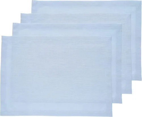 Vista 141 de Solino Home Juego de 4 manteles individuales blancos de 100 % lino puro de 14 x 14 pulgadas para invierno, San Valentín, primavera, Pascua, Fete